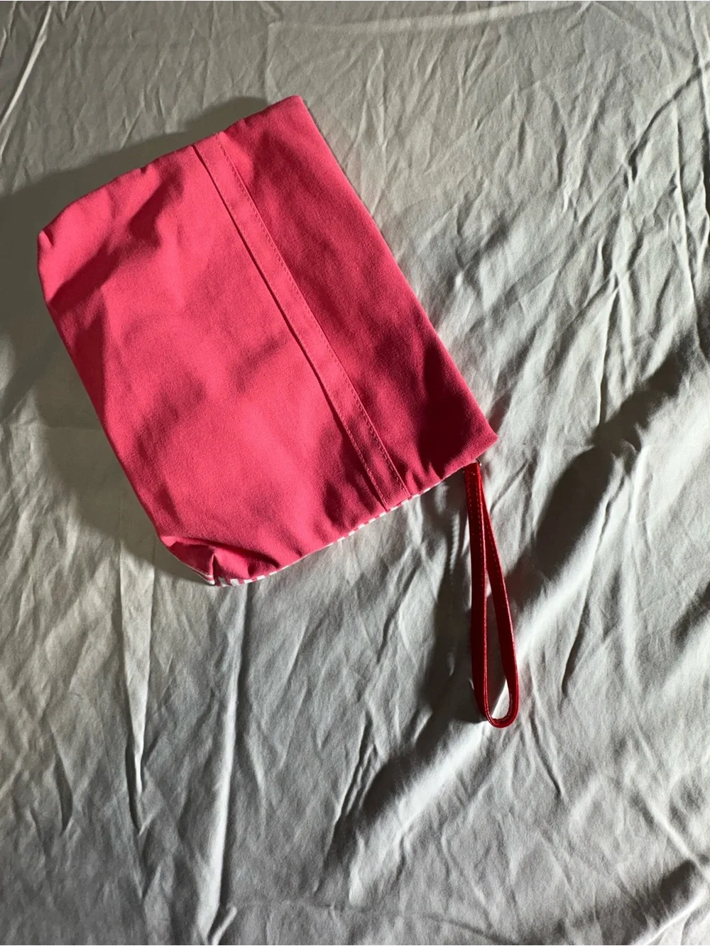 Pink Stripe Dog Zip Pouch with Glasses Print